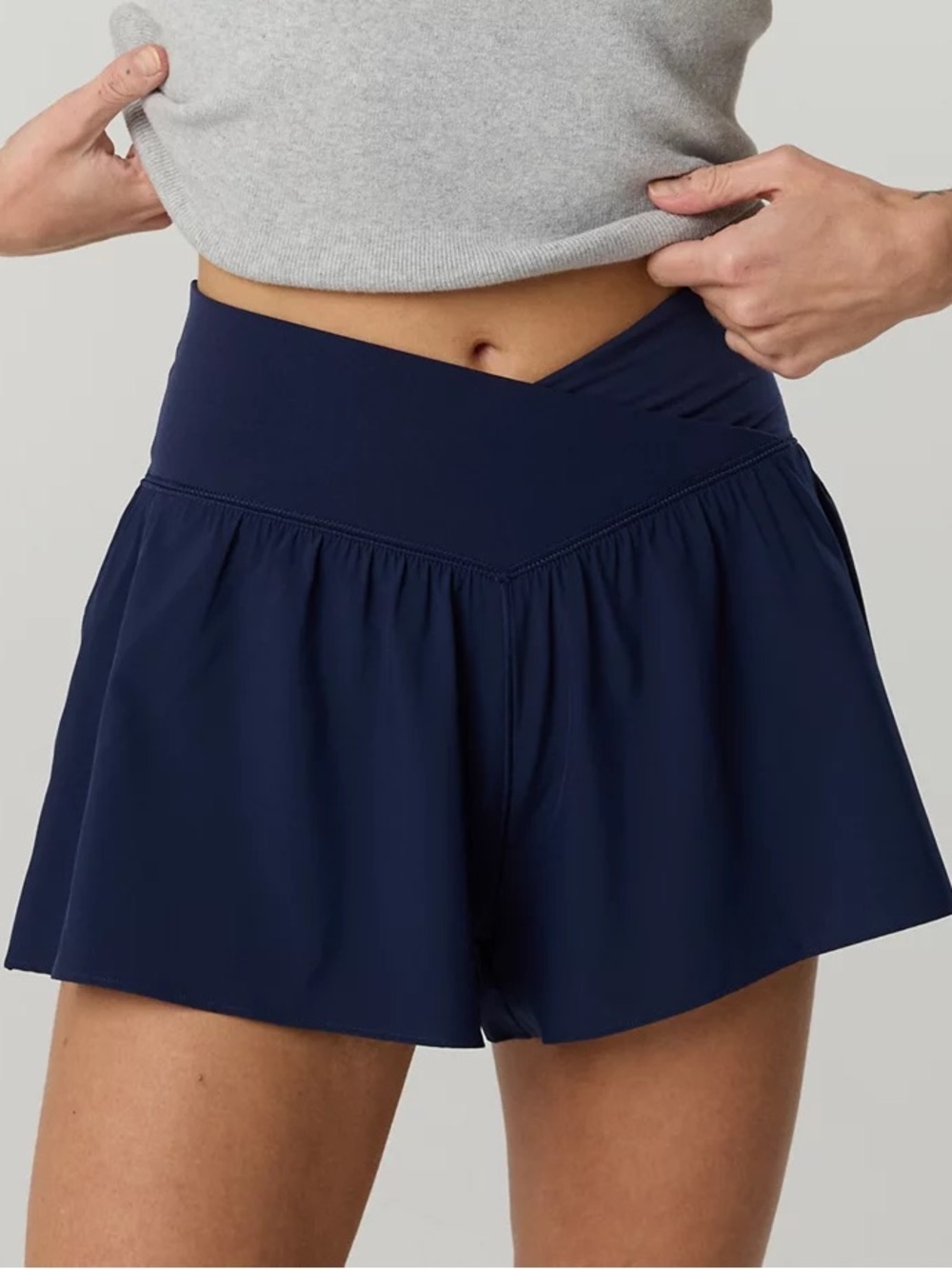 OFFLINE by Aerie Real Me Crossover Running Shorts Navy Size Small